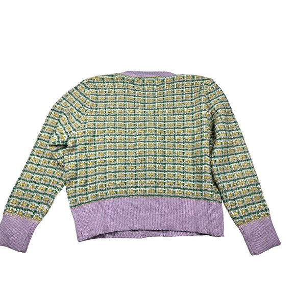 CIDER LAVENDAR GREEN Summer Of ‘89 Button Up Cardigan One Size Preppy - Picture 2 of 6